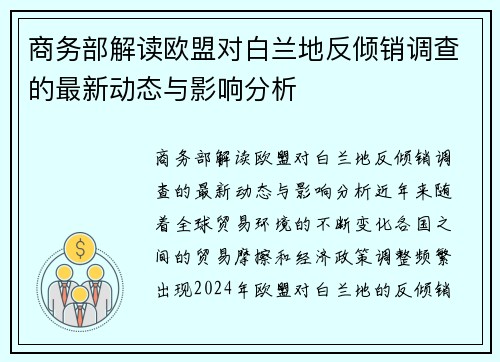 商务部解读欧盟对白兰地反倾销调查的最新动态与影响分析